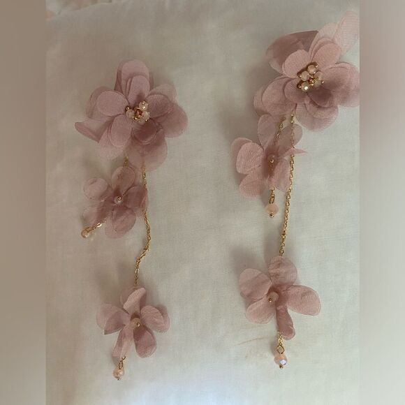 Bohemian pink earrings M35 - Picture 2 of 2